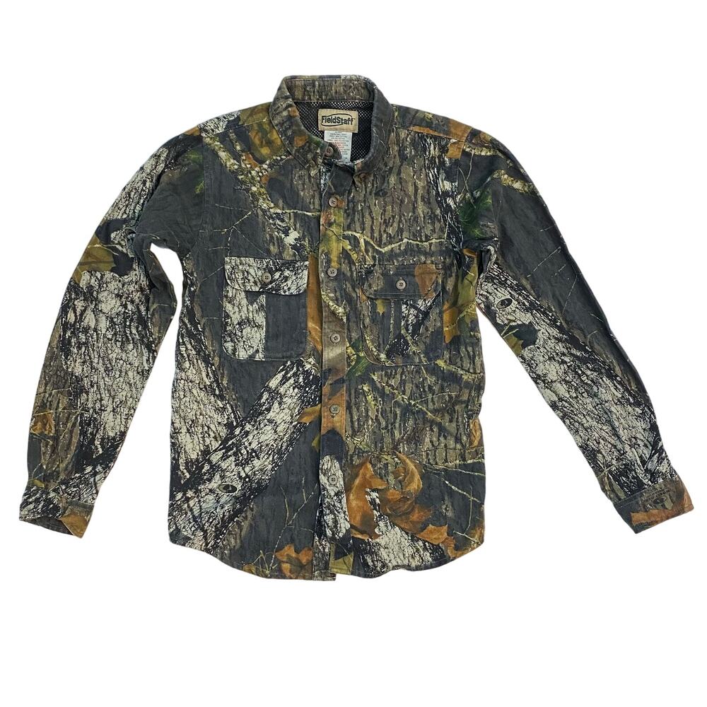 FieldStaff : Boy’s Youth Camo Button Up Long Sleeve Hunting Shirt : XL